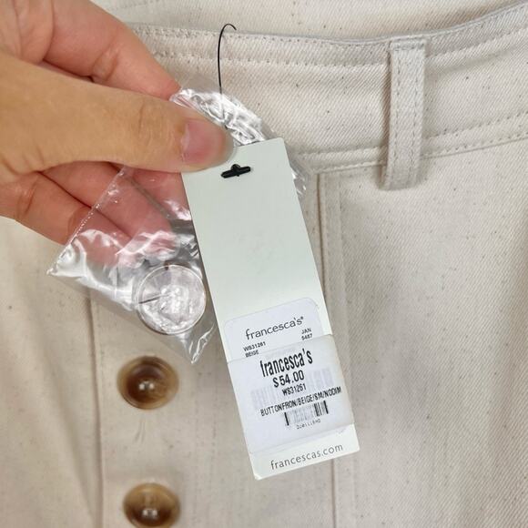 NEW Francesca's Cream Culotte Pants M Wide Leg Crop - Picture 5 of 8